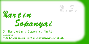 martin soponyai business card